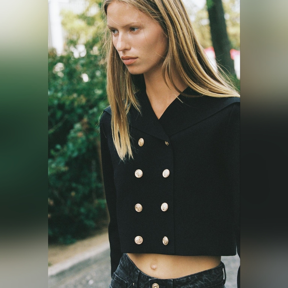 🩸Cropped○Knit○Jacket - Picture 2 of 5